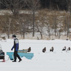 氷下待ち網漁のフォト作品